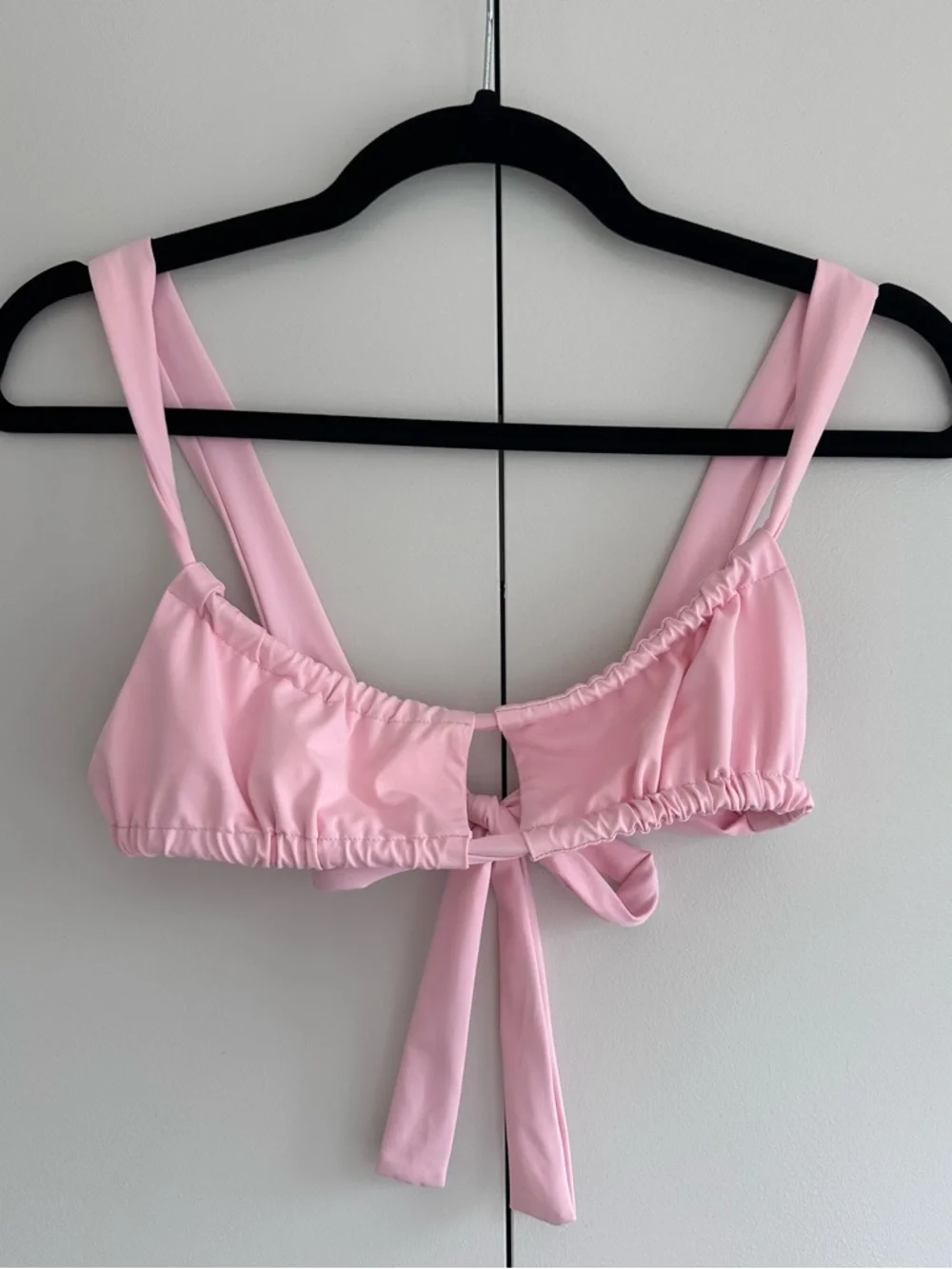 Frankie’s Bikinis Willow Ruched Bikini Top in Love Pink - Size Medium